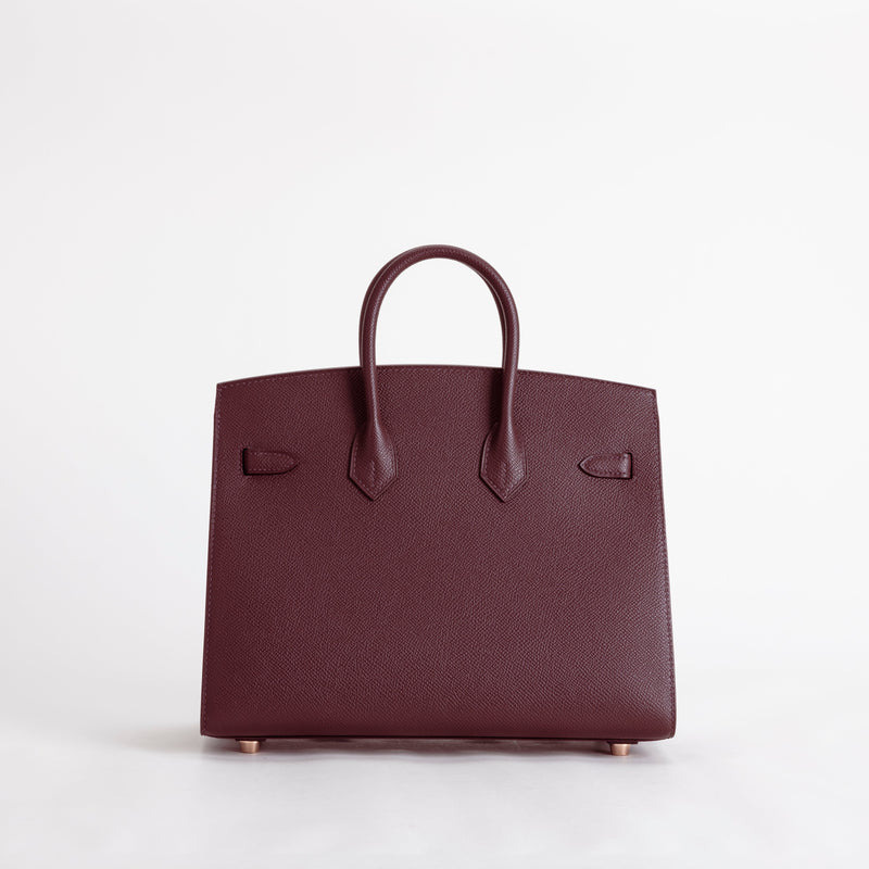 BIRKIN 25 EPSOM LEATHER (SELLIER SHAPE) ROUGE SELLIER WITH ROSE GOLD HARDWARE (RGHW)