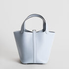 PICOTIN 18 LOCK CLEMENCE LEATHER BLEU PALE WITH PALLADIUM HARDWARE (PHW)
