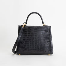 KELLY 25 MATTE POROSUS CROCODILE LEATHER NOIR (BLACK) WITH GOLD HARDWARE (GHW)