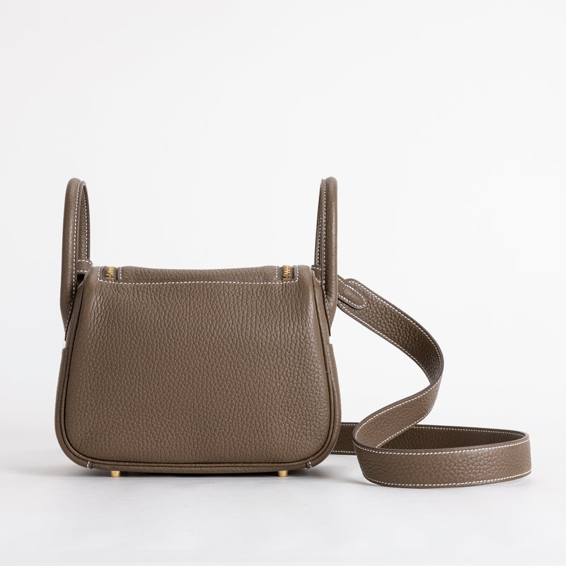 MINI LINDY 20 CLEMENCE LEATHER ETOUPE WITH GOLD HARDWARE (GHW)