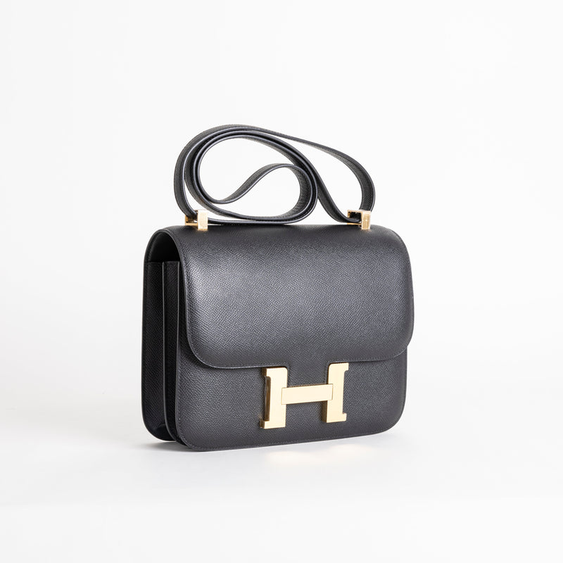 CONSTANCE 24 EPSOM LEATHER NOIR (BLACK) WITH GOLD HARDWARE (GHW)