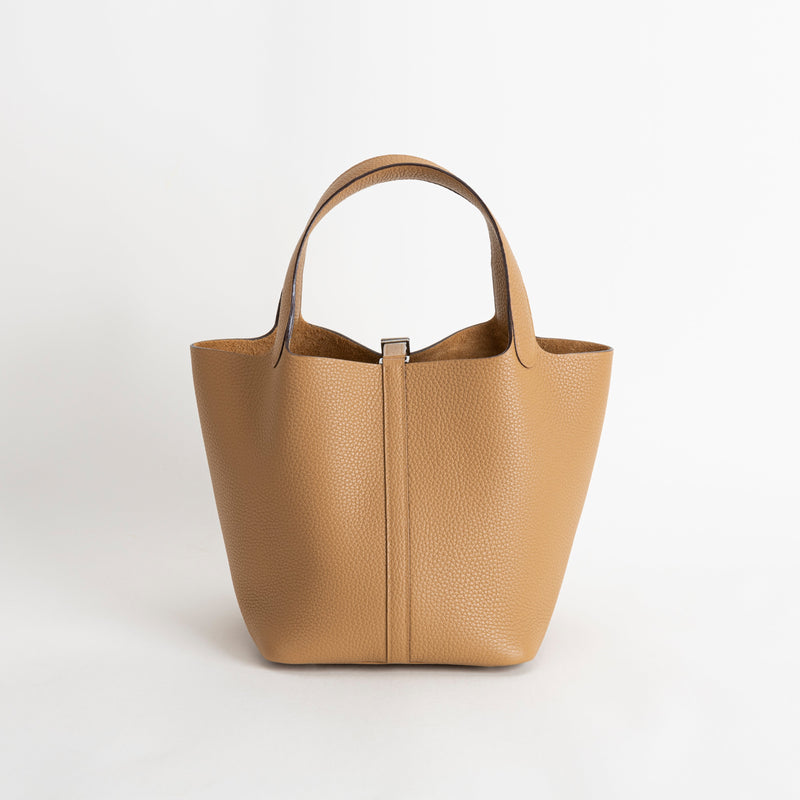 PICOTIN 22 LOCK CLEMENCE LEATHER BISCUIT WITH PALLADIUM HARDWARE (PHW)