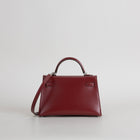 MINI KELLY II (20) BOX CALF LEATHER ROUGE H WITH PALLADIUM HARDWARE (PHW)