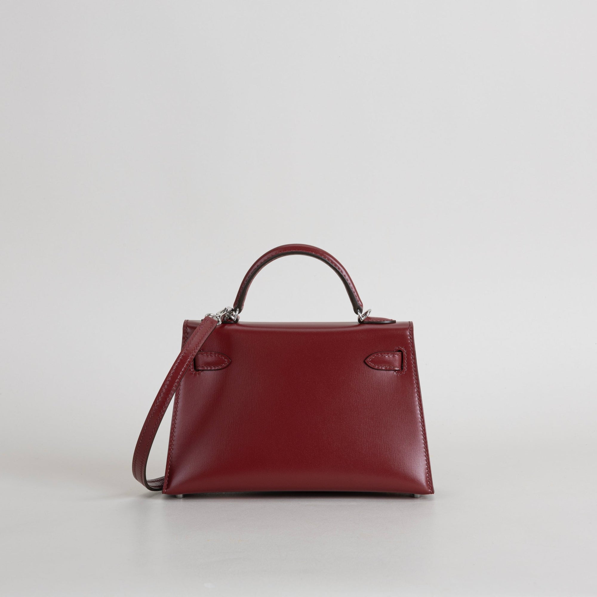 MINI KELLY II (20) BOX CALF LEATHER ROUGE H WITH PALLADIUM HARDWARE (PHW)