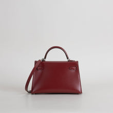 MINI KELLY II (20) BOX CALF LEATHER ROUGE H WITH PALLADIUM HARDWARE (PHW)