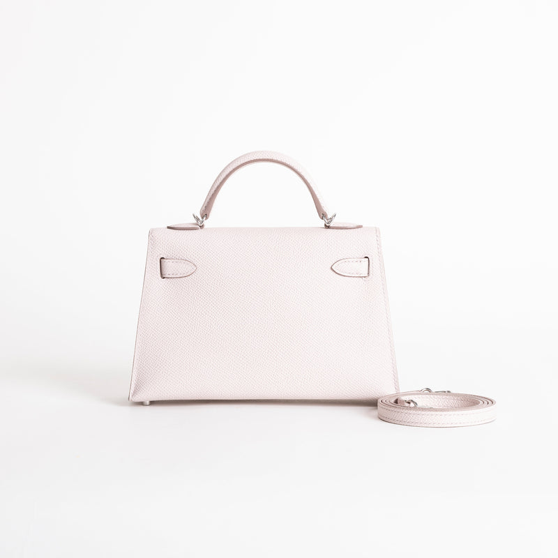 MINI KELLY II (20) EPSOM LEATHER MAUVE PALE WITH PALLADIUM HARDWARE (PHW)
