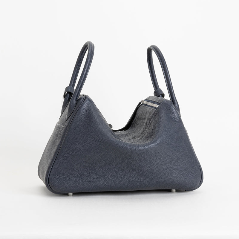 LINDY 30 CLEMENCE LEATHER BLEU NUIT WITH PALLADIUM HARDWARE (PHW)