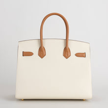 BIRKIN 30 (SELLIER SHAPE) EPSOM LEATHER HORSESHOE STAMP (HSS) BI-COLOR GOLD & CRAIE WITH GOLD HARDWARE (GHW)