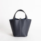 PICOTIN 18 LOCK CLEMENCE LEATHER BLEU NUIT WITH PALLADIUM HARDWARE (PHW)