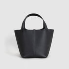 PICOTIN 22 LOCK CLEMENCE LEATHER NOIR (BLACK) WITH PALLADIUM HARDWARE (PHW)