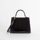 KELLY 25 SHINY (LISSE) NILOTICUS CROCODILE LEATHER CASSIS WITH GOLD HARDWARE (GHW)