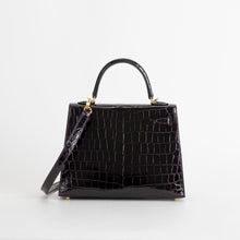 KELLY 25 SHINY (LISSE) NILOTICUS CROCODILE LEATHER CASSIS WITH GOLD HARDWARE (GHW)