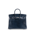 BIRKIN 25 SHINY NILOTICUS CROCODILE LEATHER BLEU TEMPETE WITH PALLADIUM HARDWARE (PHW)
