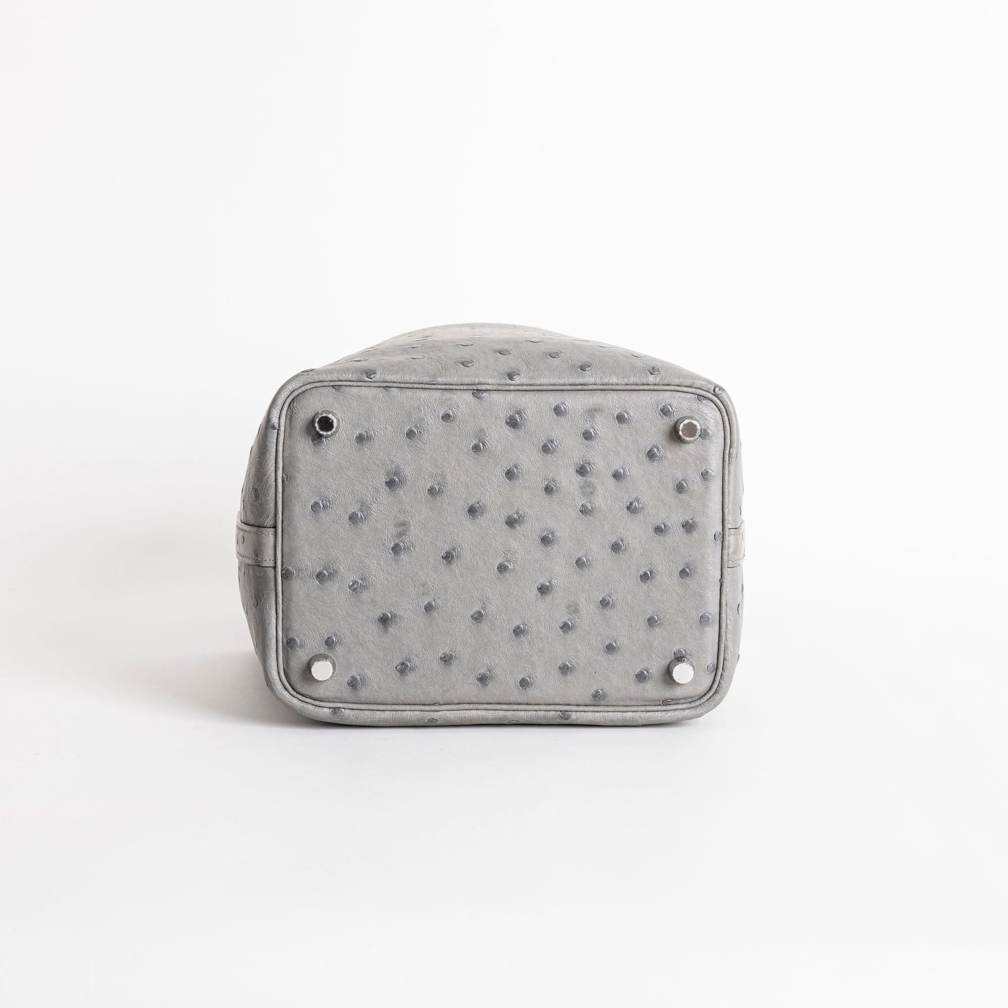PICOTIN 18 LOCK OSTRICH LEATHER GRIS MEYER WITH PALLADIUM HARDWARE (PHW)