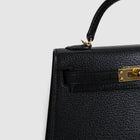 MINI KELLY II (20) CHEVRE LEATHER NOIR (BLACK) WITH GOLD HARDWARE (GHW)