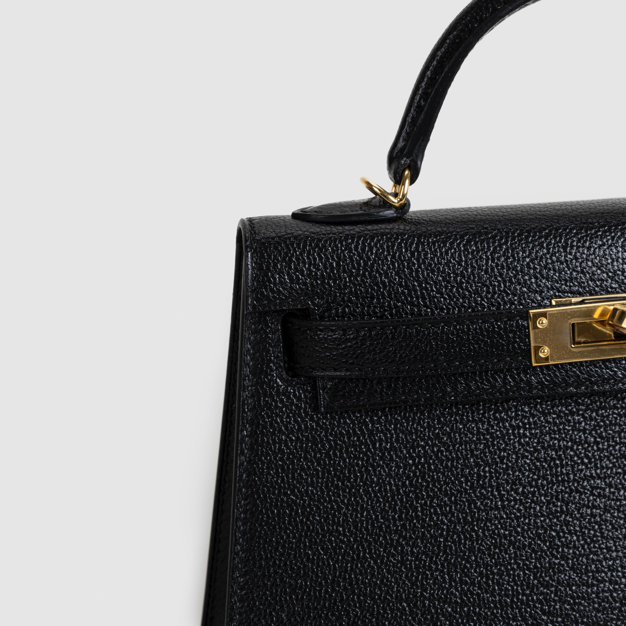 MINI KELLY II (20) CHEVRE LEATHER NOIR (BLACK) WITH GOLD HARDWARE (GHW)