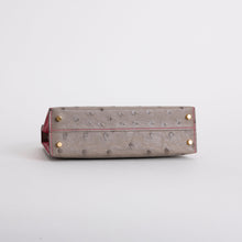 MINI KELLY II (20) OSTRICH LEATHER HORSESHOE STAMP (HSS) BI-COLOR GRIS ASPHALTE & ROSE TYRIEN WITH GOLD HARDWARE (GHW)