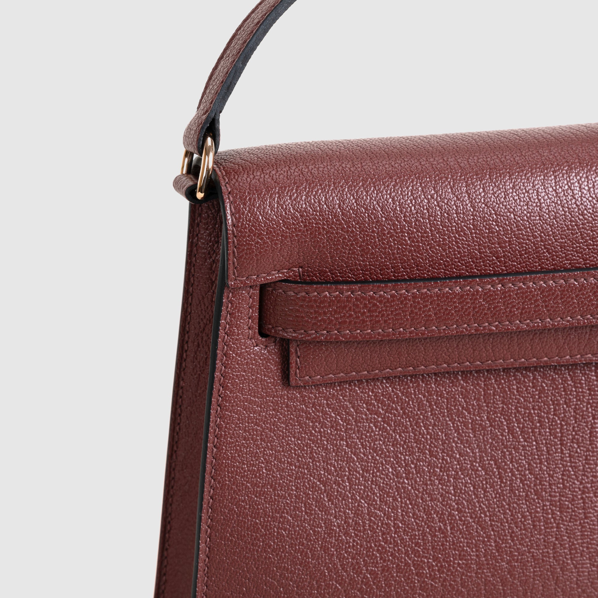 KELLY ELAN CHEVRE LEATHER ROUGE H WITH ROSE GOLD HARDWARE (RGHW)