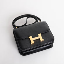 CONSTANCE 18 (MINI) LIZARD LEATHER NOIR (BLACK) WITH GOLD HARDWARE (GHW)