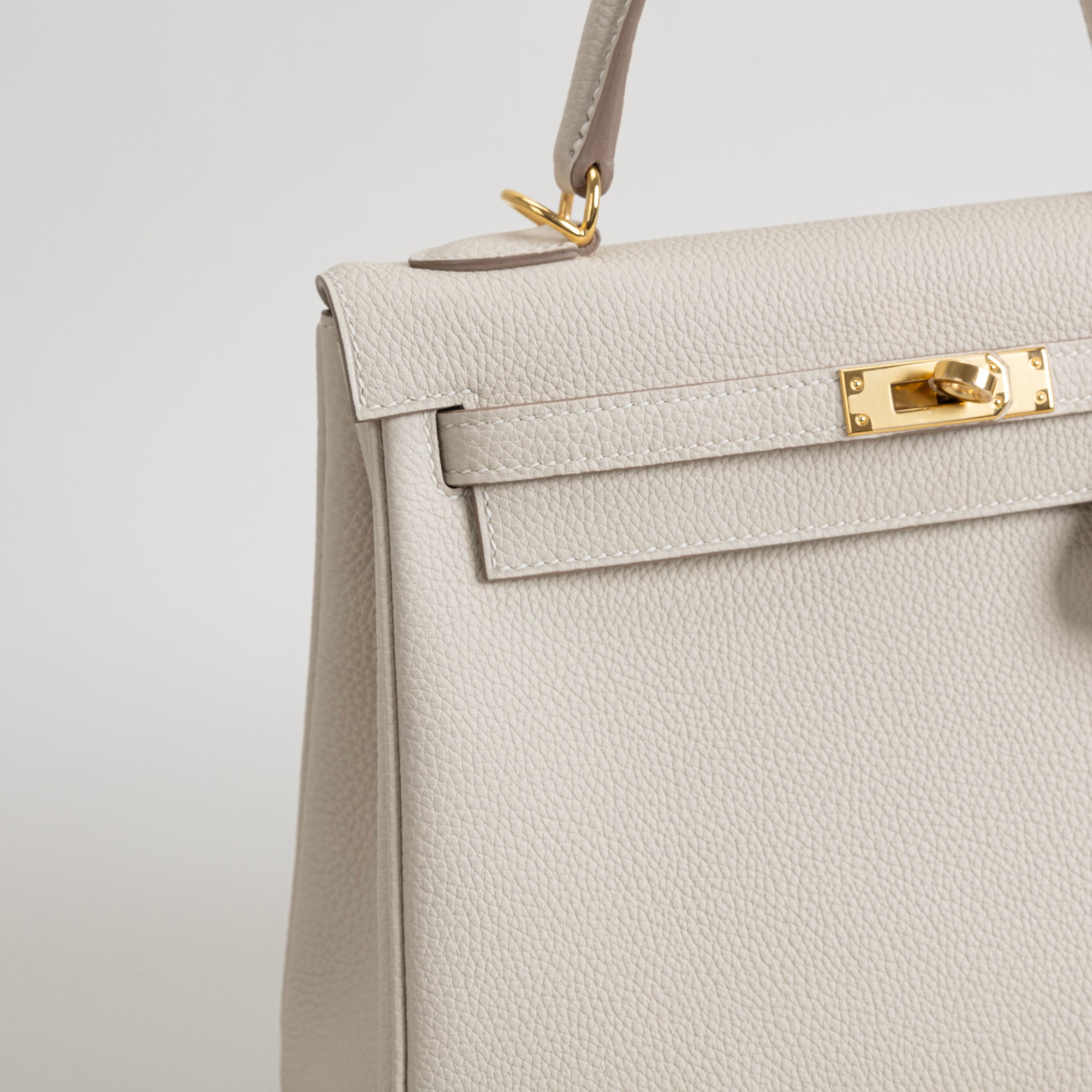 KELLY 25 TOGO LEATHER CRAIE WITH GOLD HARDWARE (GHW)