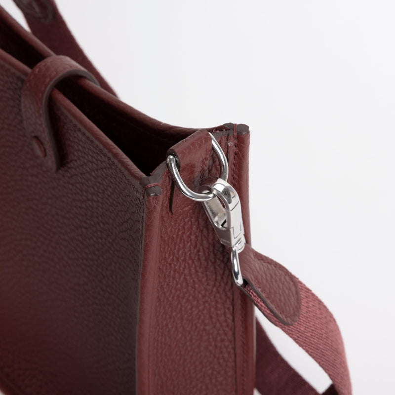 MINI EVELYNE (TPM) CLEMENCE LEATHER ROUGE H WITH PALLADIUM HARDWARE (PHW)