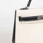 MINI KELLY II (20) CHEVRE LEATHER HORSESHOE STAMP (HSS) CRAIE & NOIR (BLACK) WITH PALLADIUM HARDWARE (PHW)