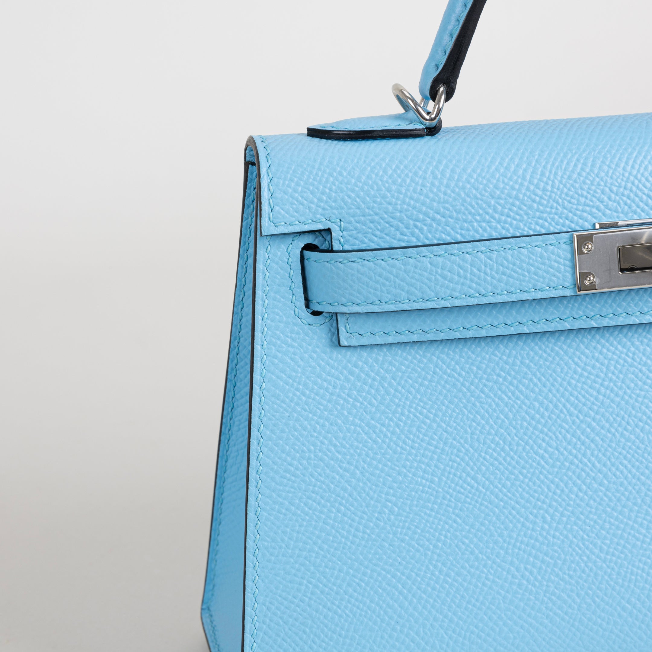 MINI KELLY II (20) EPSOM LEATHER CELESTE WITH PALLADIUM HARDWARE (PHW)
