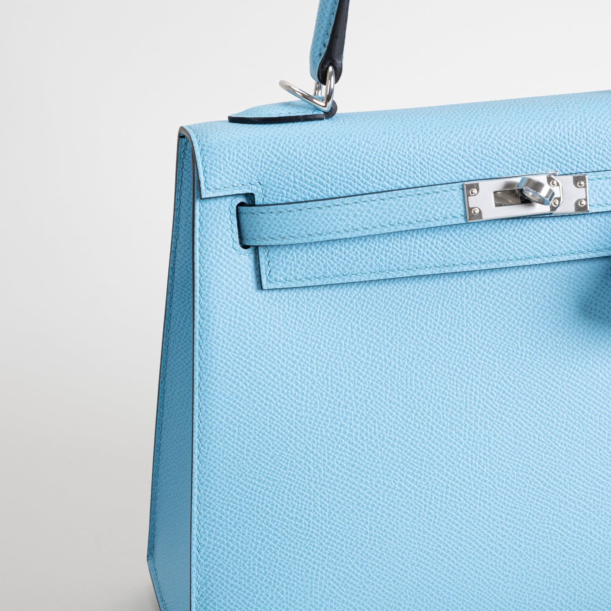 KELLY 25 EPSOM LEATHER CELESTE WITH PALLADIUM HARDWARE (PHW)