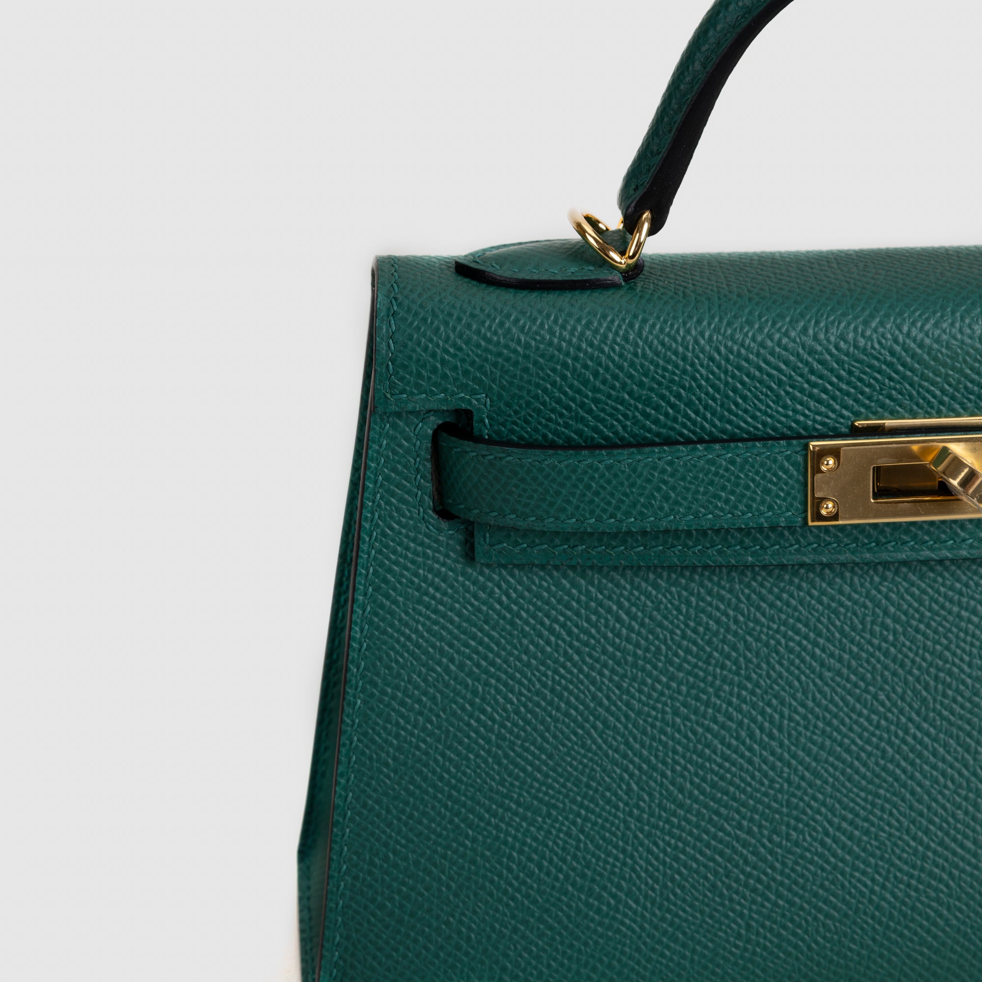 MINI KELLY II (20) EPSOM LEATHER MALACHITE WITH GOLD HARDWARE (GHW)