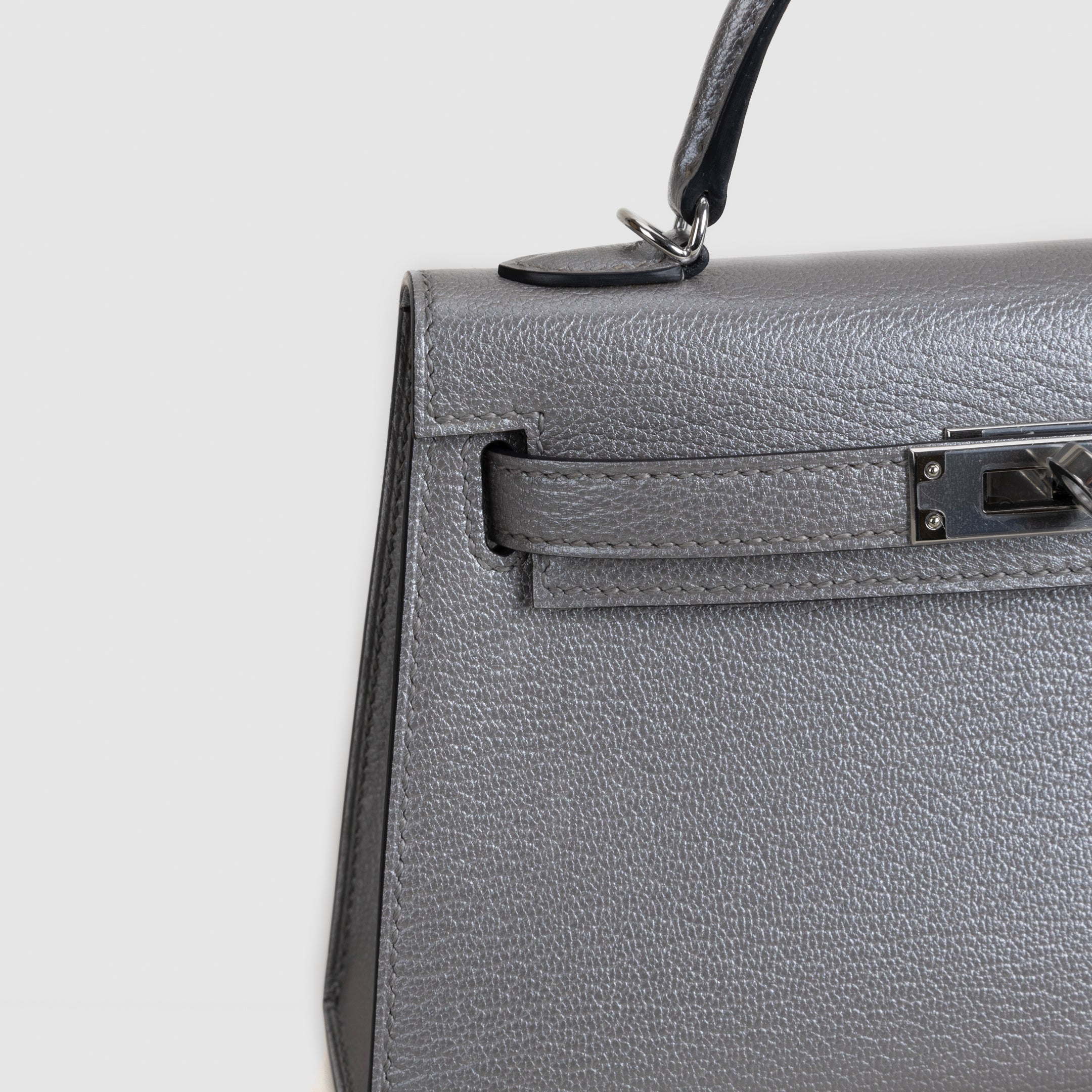 MINI KELLY II (20) CHAMKILLIGHT CHÈVRE LEATHER GRIS ARGENTE WITH PALLADIUM HARDWARE (PHW)