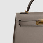 MINI KELLY II (20) EPSOM LEATHER GRIS ASPHALTE WITH GOLD HARDWARE (GHW)