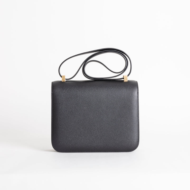 CONSTANCE 24 EPSOM LEATHER NOIR (BLACK) WITH GOLD HARDWARE (GHW)
