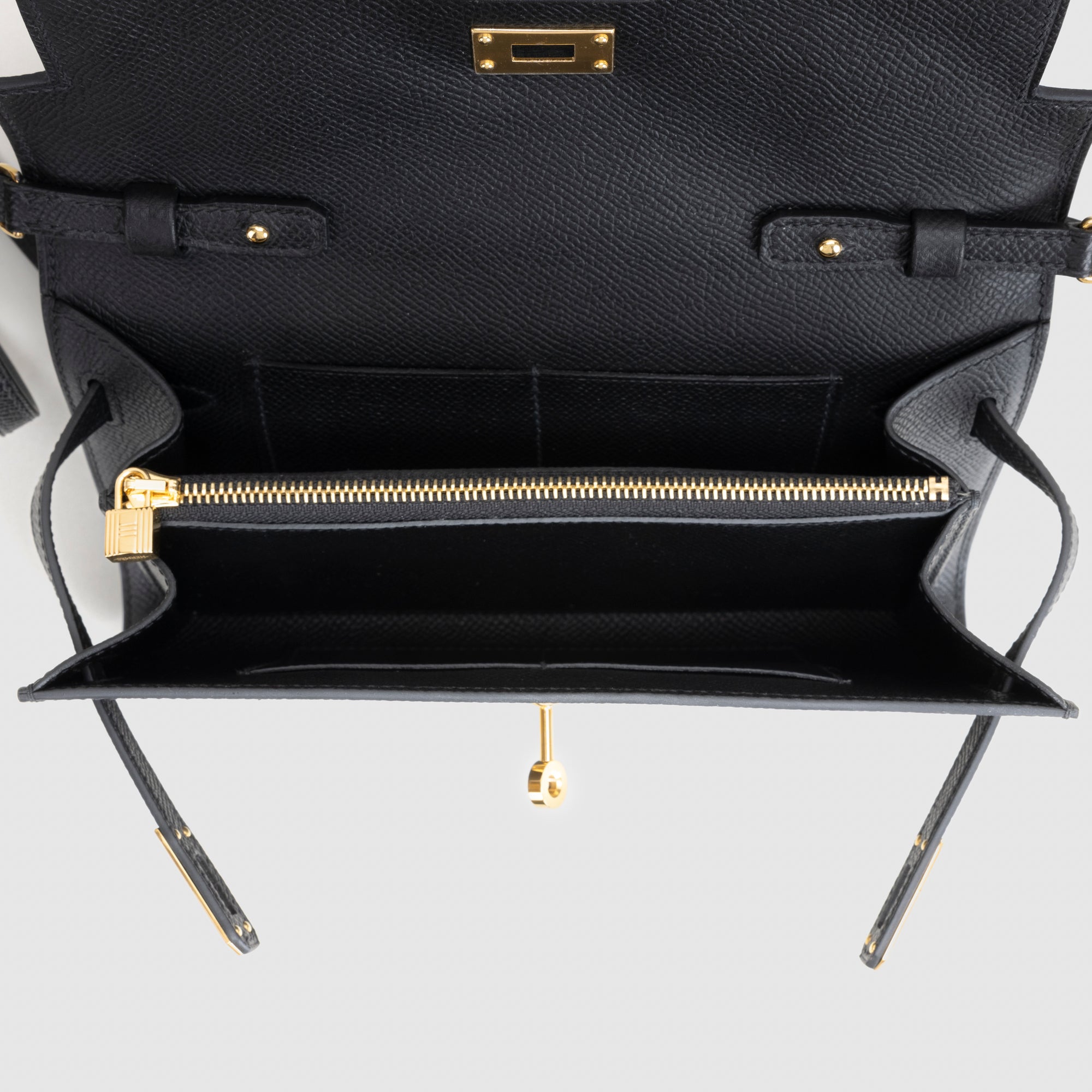 KELLY TO GO EPSOM LEATHER NOIR (BLACK) WITH GOLD HARDWARE (GHW)