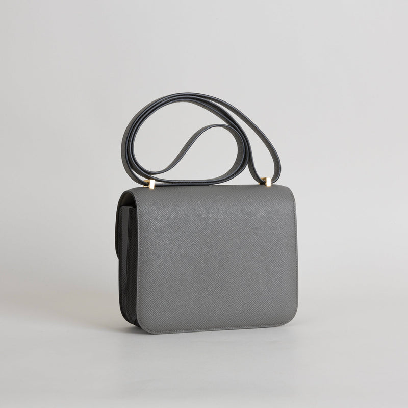 CONSTANCE 18 (MINI) EPSOM LEATHER GRIS MEYER WITH GOLD HARDWARE (GHW)