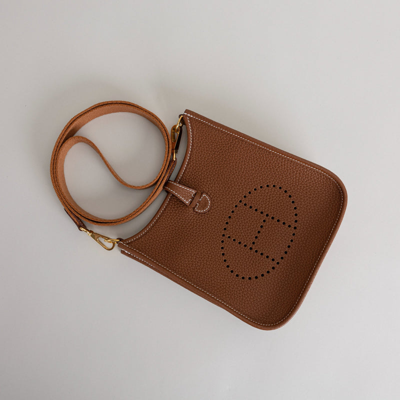 MINI EVELYNE (TPM) CLEMENCE LEATHER GOLD WITH GOLD HARDWARE (GHW)