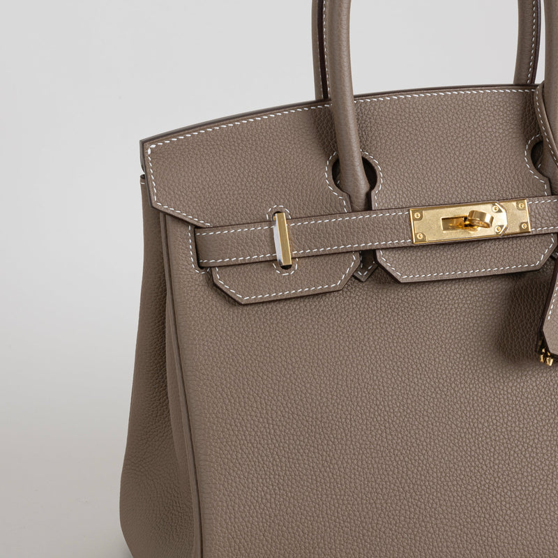 BIRKIN 30 TOGO LEATHER ETOUPE WITH GOLD HARDWARE (GHW)