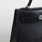 MINI KELLY II (20) LIZARD LEATHER NOIR (BLACK) WITH PALLADIUM HARDWARE (PHW)