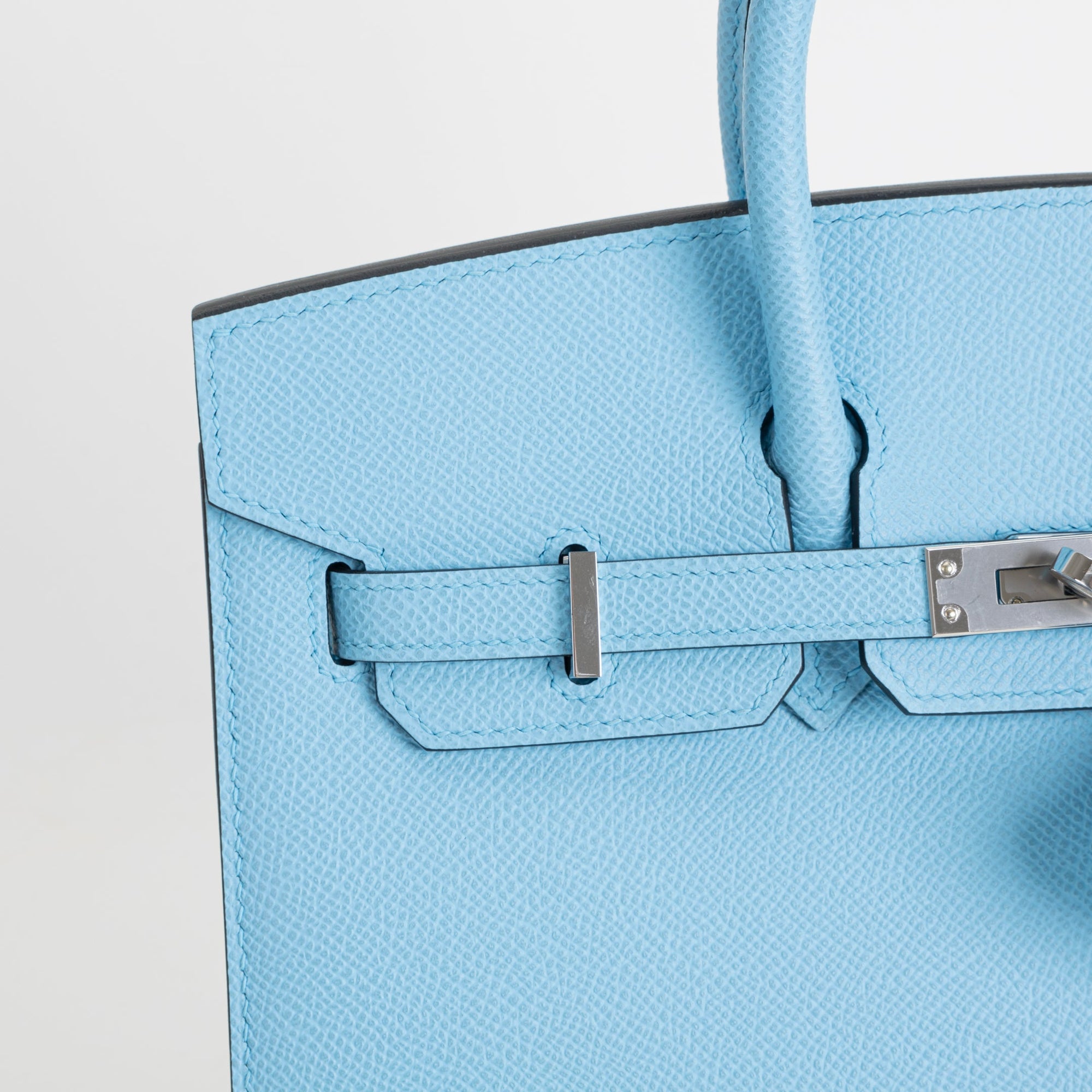 BIRKIN 25 EPSOM LEATHER (SELLIER SHAPE) CELESTE WITH PALLADIUM HARDWARE (PHW)