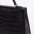 MINI KELLY II (20) MATTE MISSISSIPPIENSIS ALLIGATOR LEATHER NOIR (BLACK) WITH PALLADIUM HARDWARE (PHW)