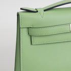 KELLY POCHETTE SWIFT LEATHER VERT CRIQUET WITH PALLADIUM HARDWARE (PHW)