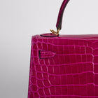 KELLY 25 SHINY (LISSE) MISSISSIPPIENSIS ALLIGATOR LEATHER ROSE SCHEHERAZADE WITH GOLD HARDWARE (GHW)