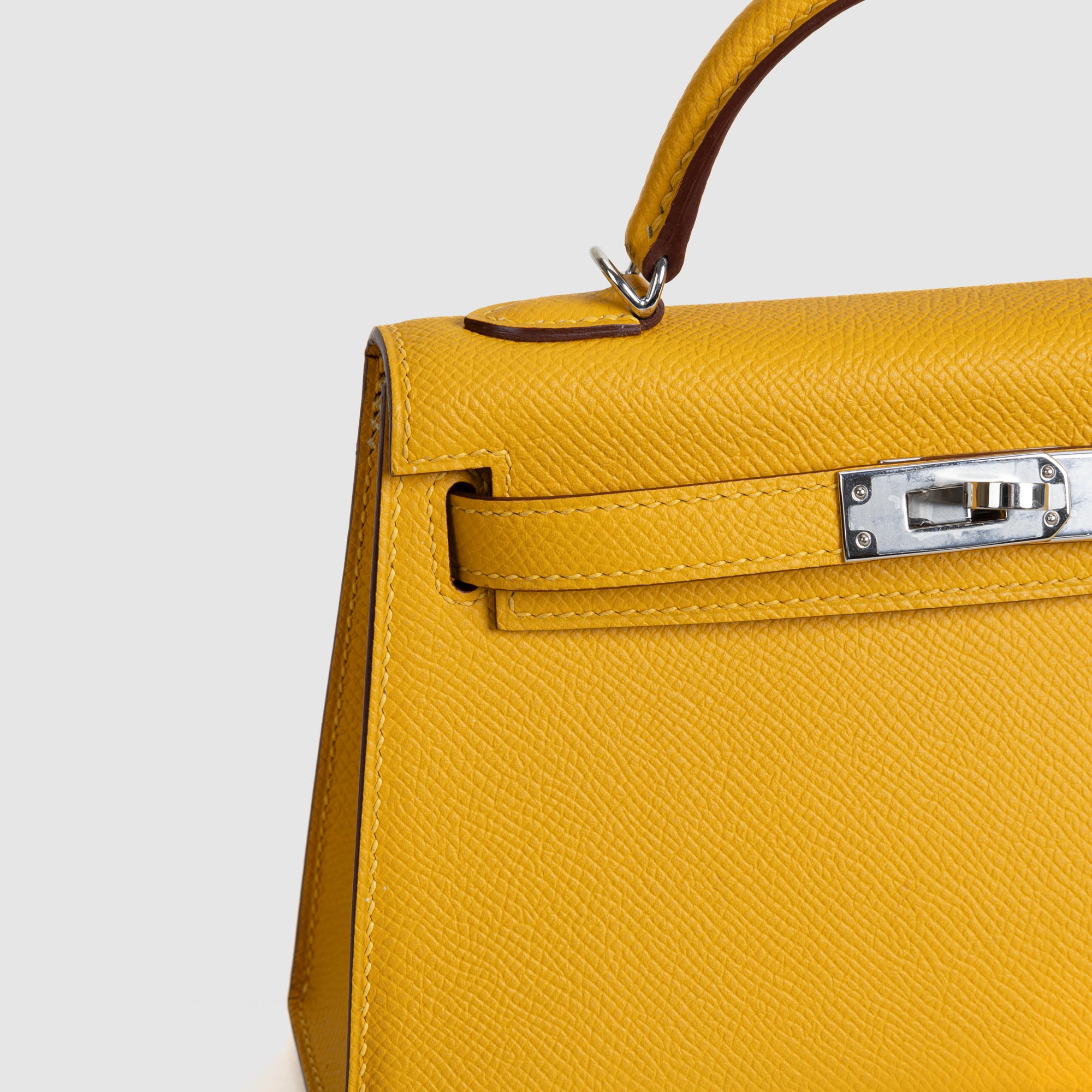 MINI KELLY II (20) EPSOM LEATHER JAUNE AMBRE WITH PALLADIUM HARDWARE (PHW)
