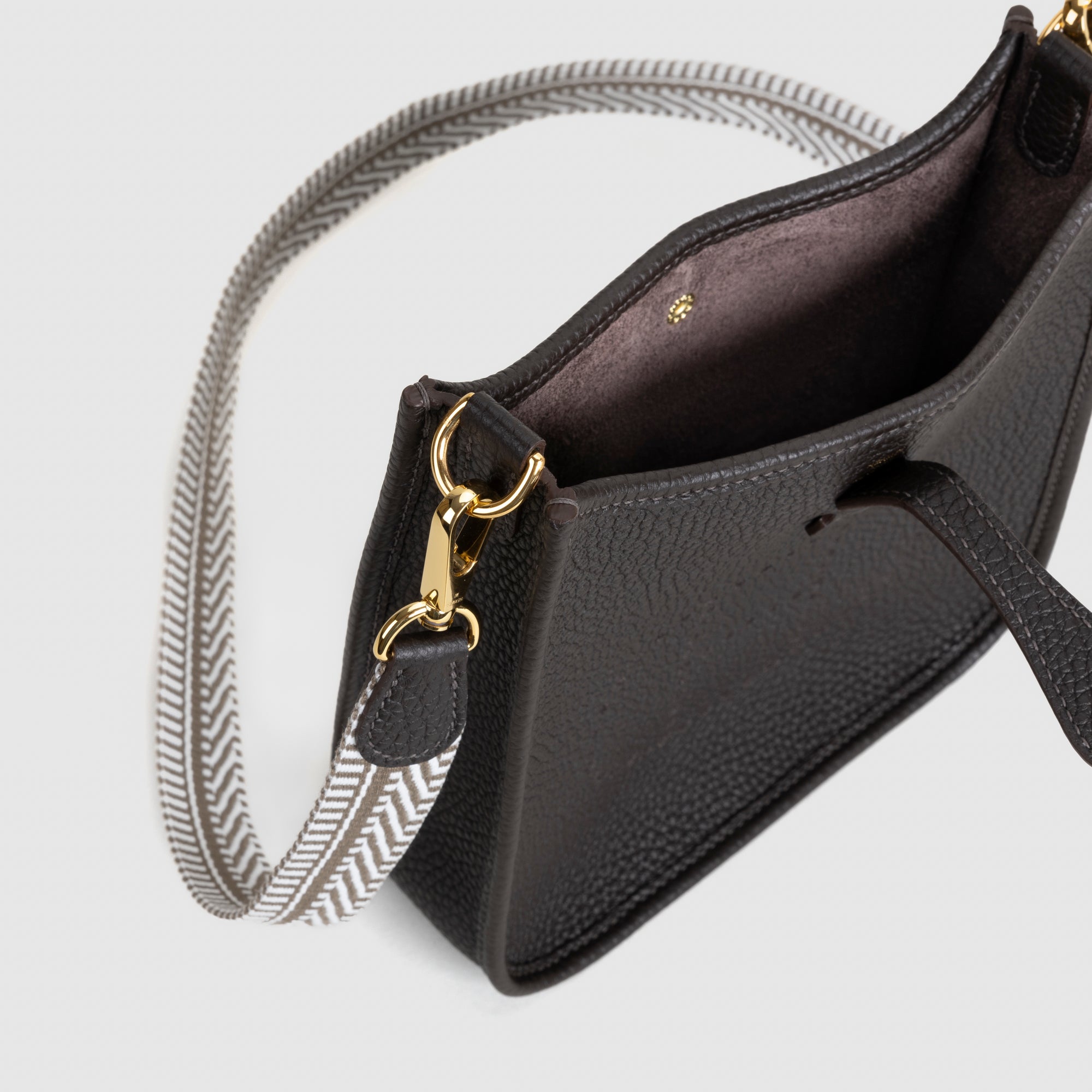 MINI EVELYNE (TPM) CLEMENCE LEATHER EBENE WITH GOLD HARDWARE (GHW)