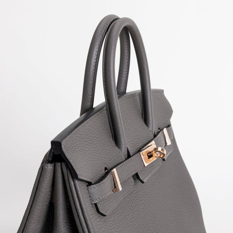 BIRKIN 25 TOGO LEATHER ETAIN WITH ROSE GOLD HARDWARE (RGHW)