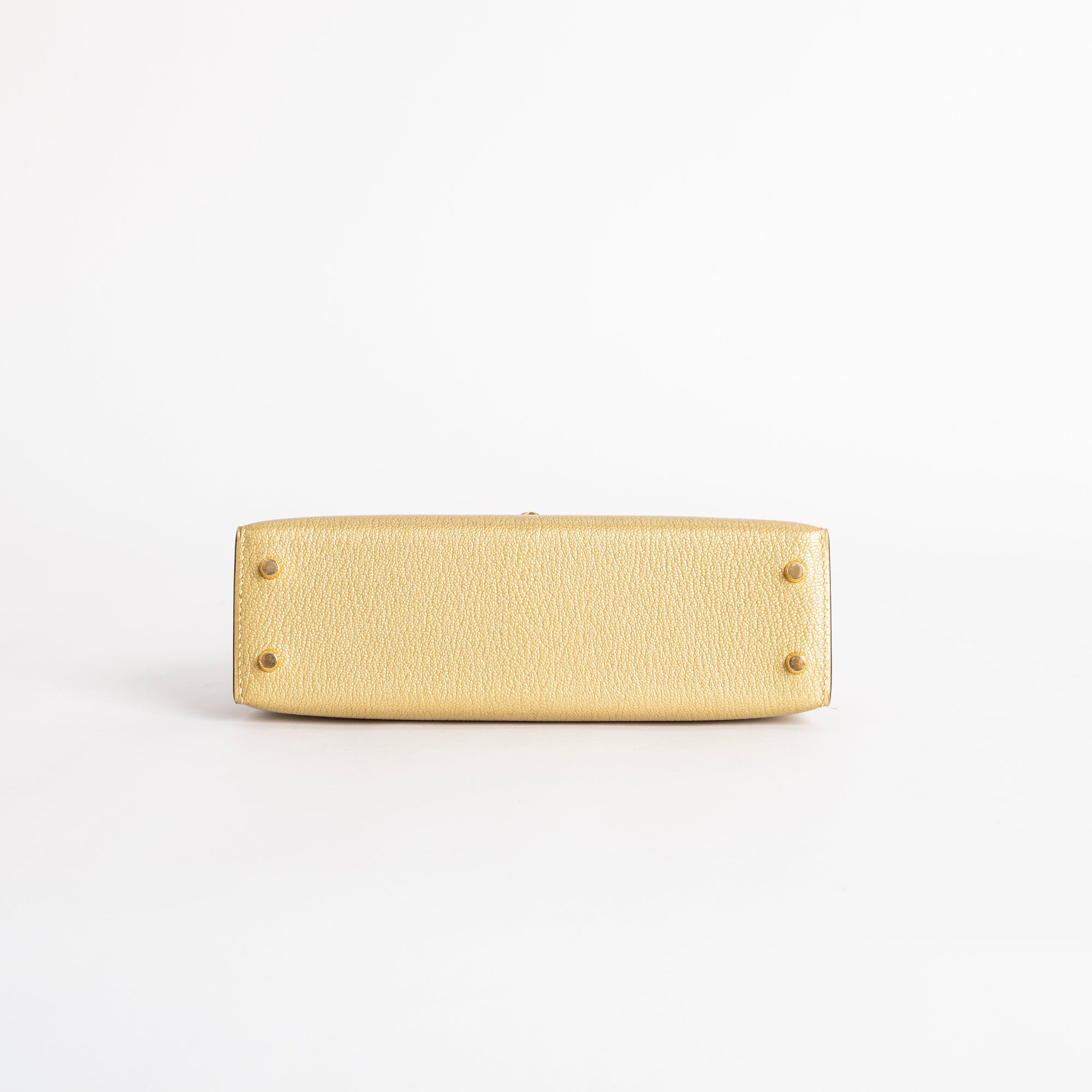 MINI KELLY II (20) CHEVRE LEATHER METALLIC DORE WITH GOLD HARDWARE (GHW)