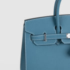 BIRKIN 25 (SELLIER SHAPE) EPSOM LEATHER BLEU JEAN WITH PALLADIUM HARDWARE (PHW)