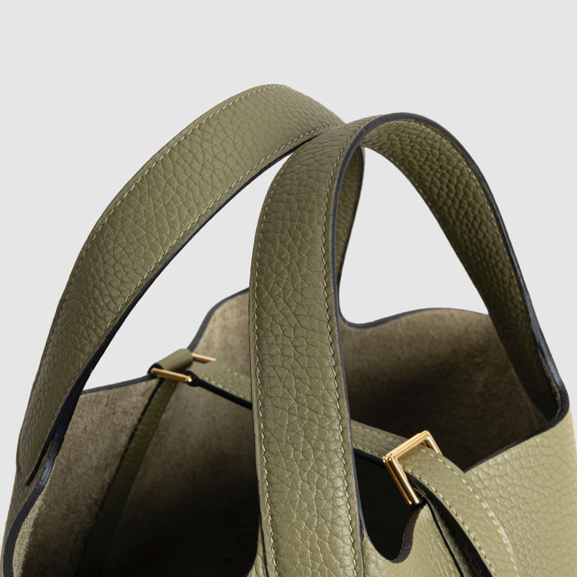 PICOTIN 18 LOCK CLEMENCE LEATHER VERT OLIVE WITH GOLD HARDWARE (GHW)