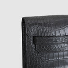 KELLY DEPECHES 25 MATTE MISSISSIPPIENSIS ALLIGATOR LEATHER GRAPHITE WITH PALLADIUM HARDWARE (PHW)