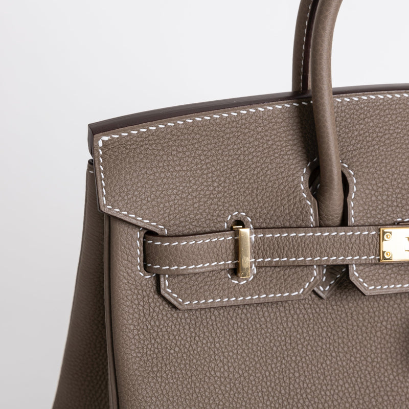 BIRKIN 25 TOGO LEATHER ETOUPE WITH GOLD HARDWARE (GHW)