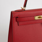 KELLY 28 EPSOM LEATHER ROUGE CASAQUE WITH GOLD HARDWARE (GHW)